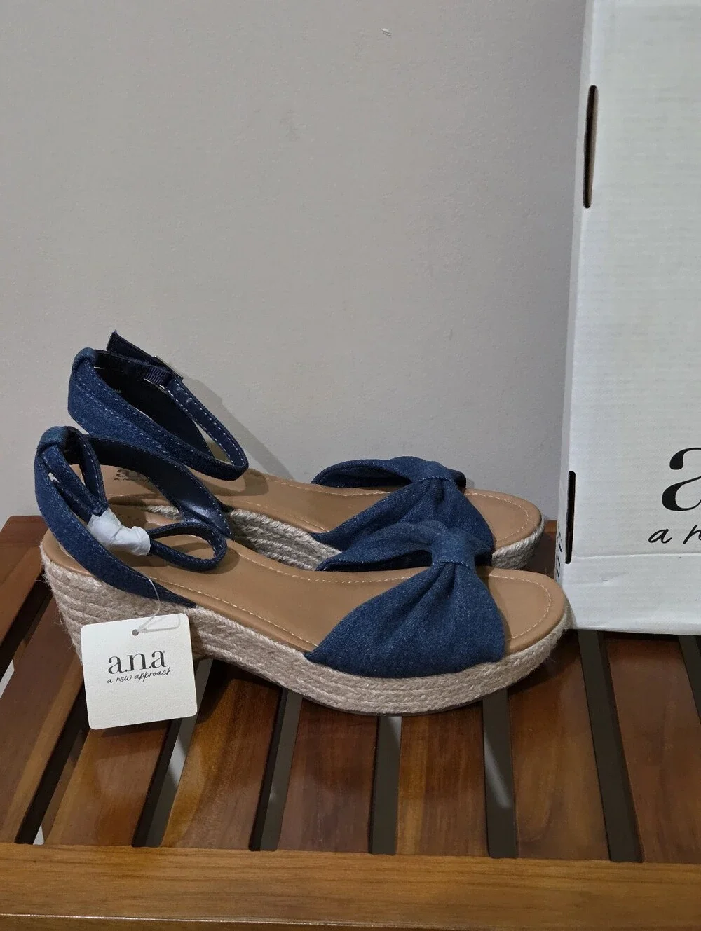 a.n.a Blue Dukes Denim Bow Knotted Espadrille 3